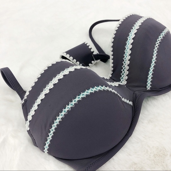 Shade & Shore Women's 34D Gray and Turquoise Top - Picture 16 of 16